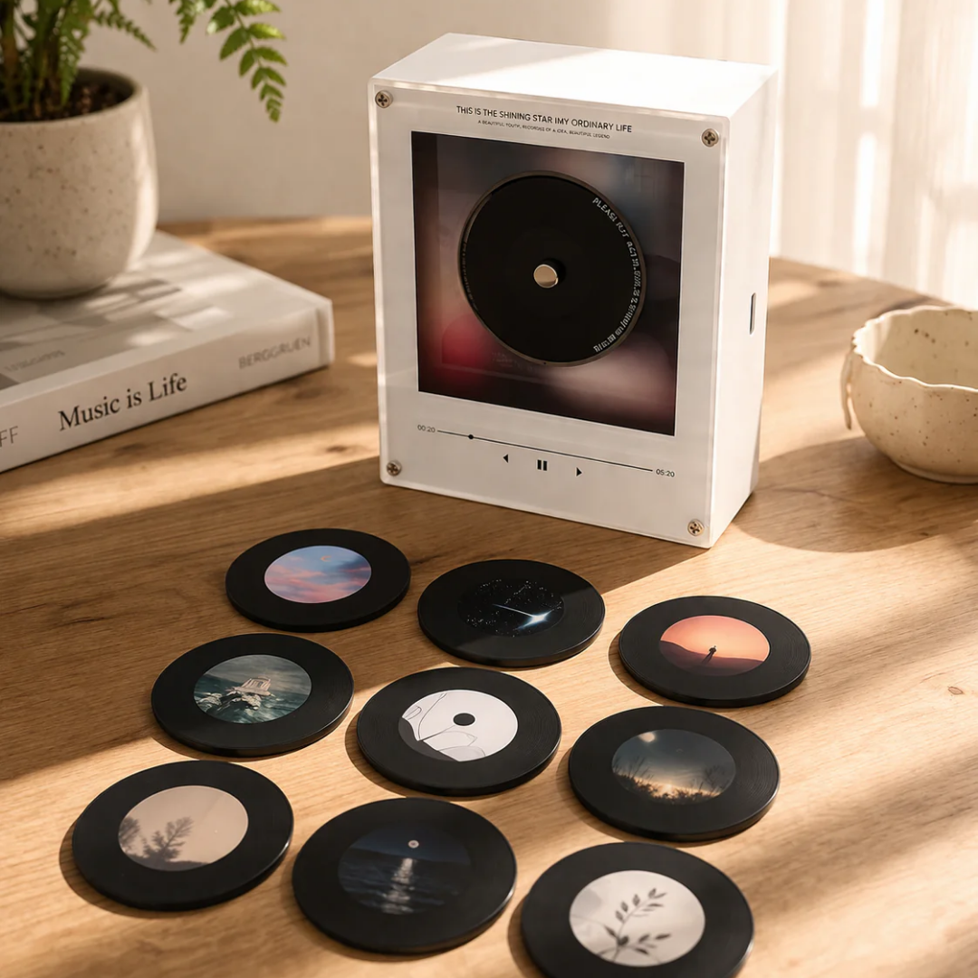 FandomVinyls™ personalized vinyl player with 9 discs